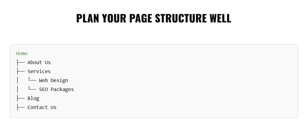 website page structure