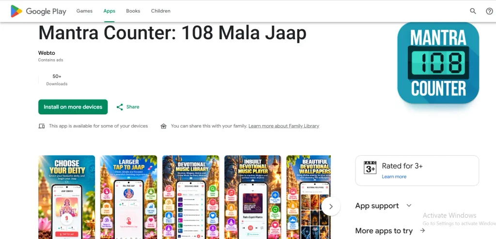 Free mantra counter online with 108 mala jaap tracker on Playstore
