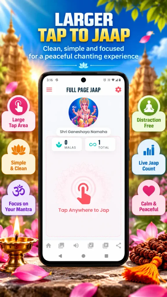 Mantra Counter with Larger Tap Area